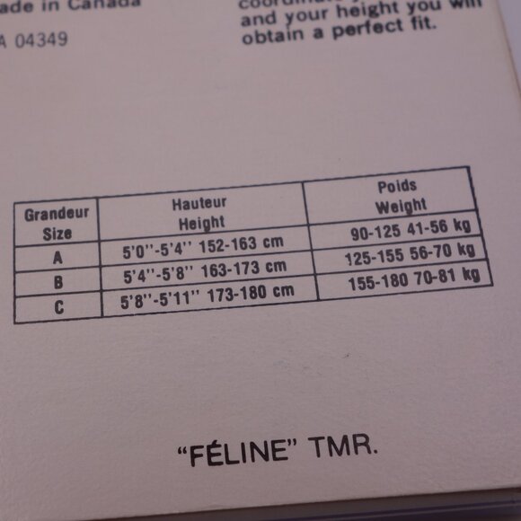 Vintage Feline One-Size Smoke-Grey 100% Nylon Made in Canada Pantyhose - Picture 8 of 11